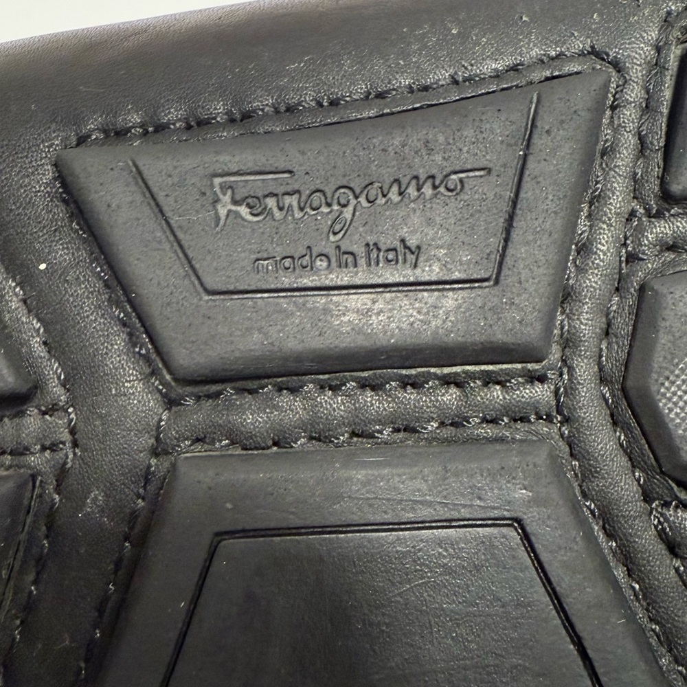 Salvatore Ferragamo Black Leather Gancini Bit Driver Loafers - Size 11 EEE Wide - Picture 10 of 16